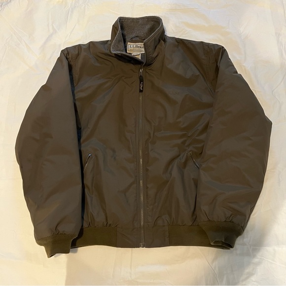 Vintage L. L. Bean Army Green Zip Up Jacket Thinsulate lining Size L 205107 - Picture 1 of 5